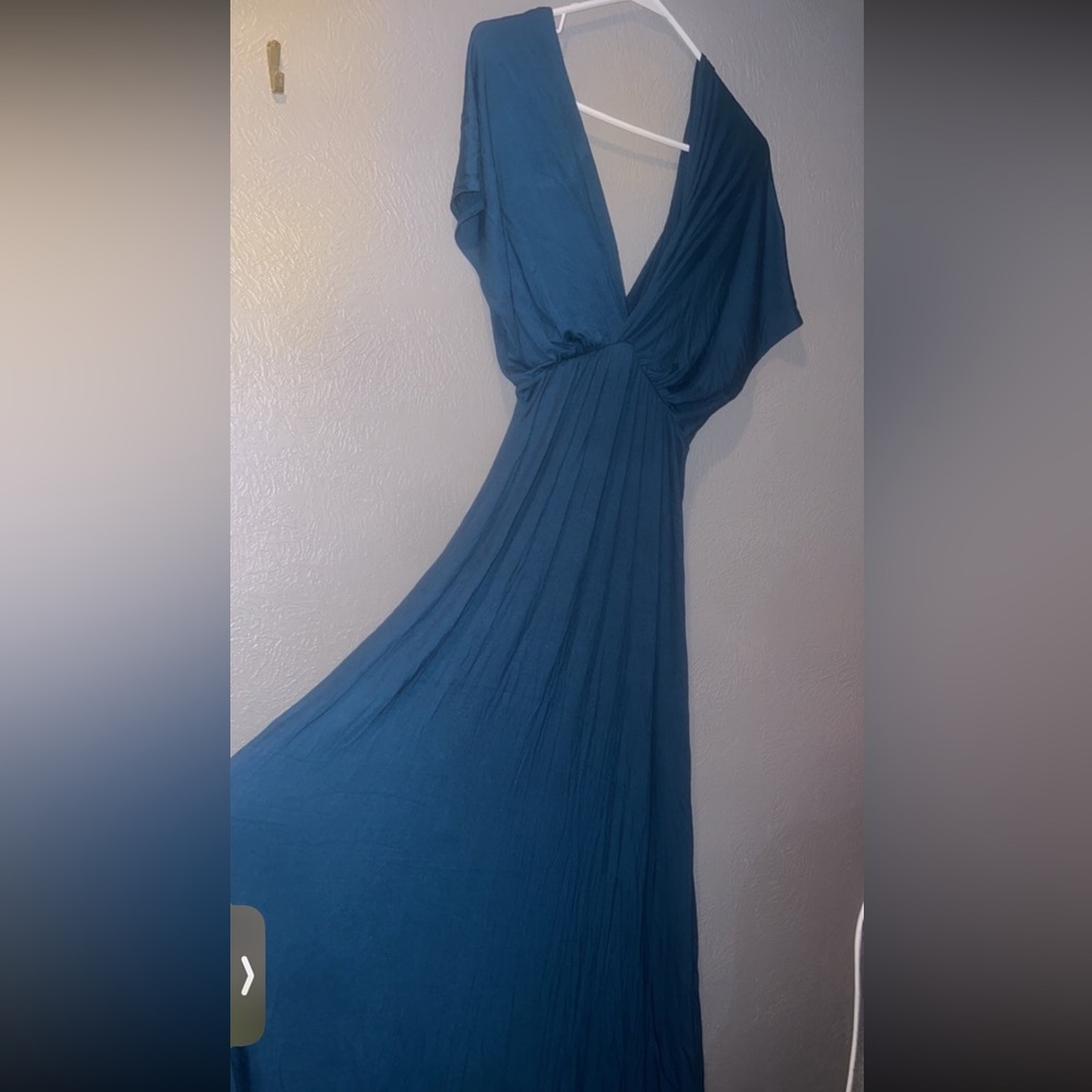 24/7 Comfort Apparel Blue Maxi Dress